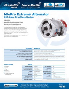 IdlePro Extreme 600-Amp Alternator