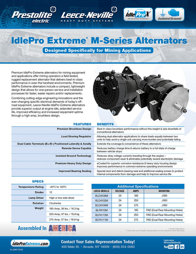 IdlePro Extreme M-Series Alternators flyer