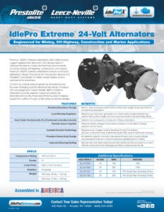 Prestolite Leece-Neville IdlePro Extreme 24-Volt Alternators flyer